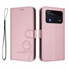 For Xiaomi Poco M4 Pro 4G Litter Panda Embossing RFID Leather Phone Case with Lanyard(Pink) - 2