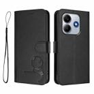 For Xiaomi Poco M7 Pro 5G Litter Panda Embossing RFID Leather Phone Case with Lanyard(Black) - 2