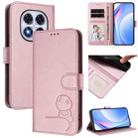 For Xiaomi Poco X7 Litter Panda Embossing RFID Leather Phone Case with Lanyard(Pink) - 1