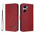 For Xiaomi Poco X7 Pro Litter Panda Embossing RFID Leather Phone Case with Lanyard(Wine Red) - 2