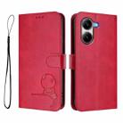 For Xiaomi Poco X7 Pro Litter Panda Embossing RFID Leather Phone Case with Lanyard(Rose Red) - 2