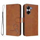 For Xiaomi Poco X7 Pro Litter Panda Embossing RFID Leather Phone Case with Lanyard(Brown) - 2