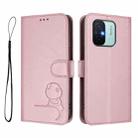 For Redmi 11A / Xiaomi Poco C55 Litter Panda Embossing RFID Leather Phone Case with Lanyard(Pink) - 2