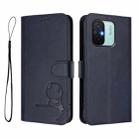 For Redmi 11A / Xiaomi Poco C55 Litter Panda Embossing RFID Leather Phone Case with Lanyard(Blue) - 2
