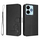 For Redmi 13x / 13 4G / Poco M6 4G Litter Panda Embossing RFID Leather Phone Case with Lanyard(Black) - 2