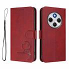 For Redmi 14C 4G / 14R 5G / A4 5G Litter Panda Embossing RFID Leather Phone Case with Lanyard(Wine Red) - 2