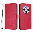 For Redmi 14C 4G / 14R 5G / A4 5G Litter Panda Embossing RFID Leather Phone Case with Lanyard(Rose Red) - 2
