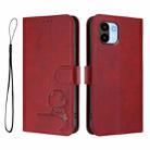 For Redmi A1 / A2 4G Litter Panda Embossing RFID Leather Phone Case with Lanyard(Wine Red) - 2