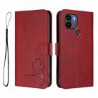For Redmi A1+ / A2+ / Poco C50 / C51 Litter Panda Embossing RFID Leather Phone Case with Lanyard(Wine Red) - 2