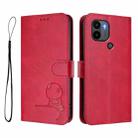 For Redmi A1+ / A2+ / Poco C50 / C51 Litter Panda Embossing RFID Leather Phone Case with Lanyard(Rose Red) - 2