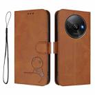 For Redmi A3 / A3x / Xiaomi Poco C61 Litter Panda Embossing RFID Leather Phone Case with Lanyard(Brown) - 2