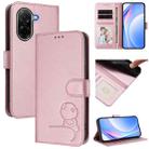 For Redmi A5 4G 171.7mm / Poco C71 Litter Panda Embossing RFID Leather Phone Case with Lanyard(Pink) - 1