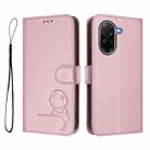 For Redmi A5 4G 171.7mm / Poco C71 Litter Panda Embossing RFID Leather Phone Case with Lanyard(Pink) - 2