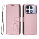 For Redmi K70 Ultra Litter Panda Embossing RFID Leather Phone Case with Lanyard(Pink) - 2