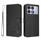 For Redmi K70 Ultra Litter Panda Embossing RFID Leather Phone Case with Lanyard(Black) - 2