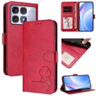 For Redmi K70 Ultra Litter Panda Embossing RFID Leather Phone Case with Lanyard(Rose Red) - 1