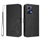 For Redmi Note 12 5G Global / India Litter Panda Embossing RFID Leather Phone Case with Lanyard(Black) - 2