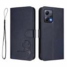 For Redmi Note 12 5G Global / India Litter Panda Embossing RFID Leather Phone Case with Lanyard(Blue) - 2