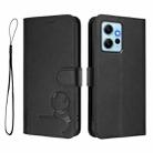 For Redmi Note 12 4G Global Litter Panda Embossing RFID Leather Phone Case with Lanyard(Black) - 2