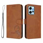 For Redmi Note 12 4G Global Litter Panda Embossing RFID Leather Phone Case with Lanyard(Brown) - 2