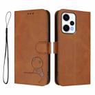 For Redmi Note 12 Turbo / Xiaomi Poco F5 Litter Panda Embossing RFID Leather Phone Case with Lanyard(Brown) - 2