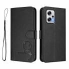 For Redmi Note 12T Pro / Poco X4 GT Litter Panda Embossing RFID Leather Phone Case with Lanyard(Black) - 2