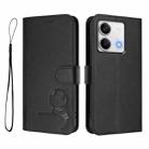 For Redmi Note 13 5G Litter Panda Embossing RFID Leather Phone Case with Lanyard(Black) - 2