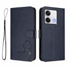 For Redmi Note 13 5G Litter Panda Embossing RFID Leather Phone Case with Lanyard(Blue) - 2