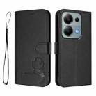 For Redmi Note 13 Pro 4G / Note 14S Litter Panda Embossing RFID Leather Phone Case with Lanyard(Black) - 2