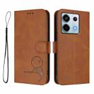 For Redmi Note 13 Pro 5G / Poco X6 Litter Panda Embossing RFID Leather Phone Case with Lanyard(Brown) - 2