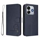 For Redmi Note 14 5G Global / India Litter Panda Embossing RFID Leather Phone Case with Lanyard(Blue) - 2
