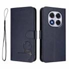 For Redmi Note 14 Pro 4G Litter Panda Embossing RFID Leather Phone Case with Lanyard(Blue) - 2
