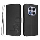 For Redmi Note 14 Pro 5G / 14 Pro+ 5G Litter Panda Embossing RFID Leather Phone Case with Lanyard(Black) - 2