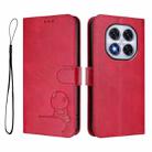 For Redmi Note 14 Pro 5G / 14 Pro+ 5G Litter Panda Embossing RFID Leather Phone Case with Lanyard(Rose Red) - 2