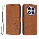 For Redmi Note 14 Pro 5G / 14 Pro+ 5G Litter Panda Embossing RFID Leather Phone Case with Lanyard(Brown) - 2