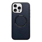 For iPhone 16 Pro Max Litchi Texture PU MagSafe Back Cover Phone Case(Blue) - 1