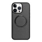 For iPhone 12 Pro Max Litchi Texture PU MagSafe Back Cover Phone Case(Grey) - 1