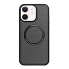 For iPhone 11 Litchi Texture PU MagSafe Back Cover Phone Case(Grey) - 1