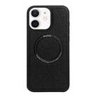 For iPhone 11 Litchi Texture PU MagSafe Back Cover Phone Case(Black) - 1