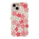 For iPhone 13 Pro Cherry Blossoms Silicone Phone Case(Pink) - 1