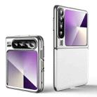 For Huawei Pura X Electroplating Plain Leather Series Shockproof Phone Case(White) - 1