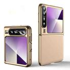 For Huawei Pura X Electroplating Plain Leather Series Shockproof Phone Case(Gold) - 1