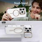 For iPhone 16 Pro Bright Color Clear MagSafe Lens Frame Holder Phone Case(Orange) - 3