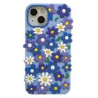 For iPhone 13 Pro Max Small Flowers Silicone Phone Case(Blue) - 1