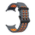 For Samsung Galaxy Watch8 / 8 Classic xDfind Black Buckle Ocean Two Color Dual-row Hole Silicone Watch Band(Space Grey Orange) - 3