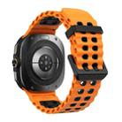 For Samsung Galaxy Watch8 / 8 Classic xDfind Black Buckle Ocean Two Color Dual-row Hole Silicone Watch Band(Orange Black) - 2