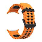For Samsung Galaxy Watch8 / 8 Classic xDfind Black Buckle Ocean Two Color Dual-row Hole Silicone Watch Band(Orange Black) - 3