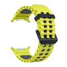 For Samsung Galaxy Watch8 / 8 Classic xDfind Black Buckle Ocean Two Color Dual-row Hole Silicone Watch Band(Lime Grey) - 3