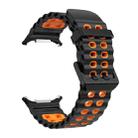 For Samsung Galaxy Watch8 / 8 Classic xDfind Black Buckle Ocean Two Color Dual-row Hole Silicone Watch Band(Black Orange) - 3