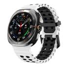 For Samsung Galaxy Watch8 / 8 Classic xDfind Black Buckle Ocean Two Color Dual-row Hole Silicone Watch Band(White Black) - 1